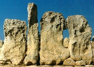 Stone figure on the front side of the Hagar Qim Temple