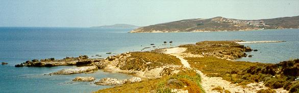 the remains of the prehistoric sea fortress Ekato Kefalon in Hephaistia