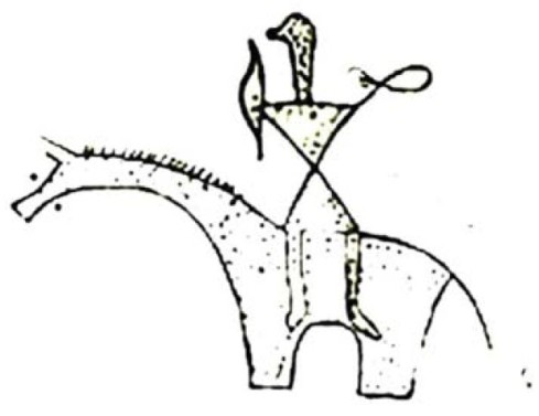 riding woman with bow and arrow