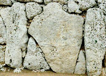 Figure on the temple enclosure of the Ggantija Temple